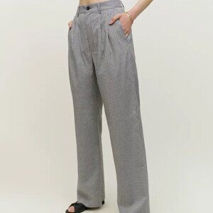 Reformation Oren Pant Black And White Check - Size 10